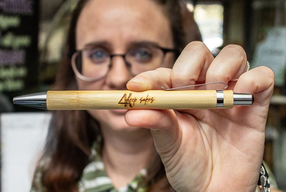 Branded bamboo pen