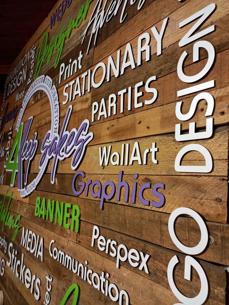 Our signage and design wall