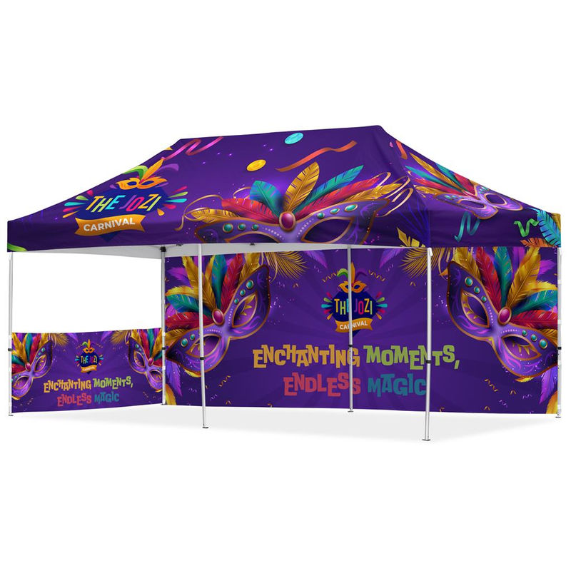 Coated Steel Sublimated Gazebo 6m x 3m - 1 Short Half-Wall Skin - 1 Long Full...
