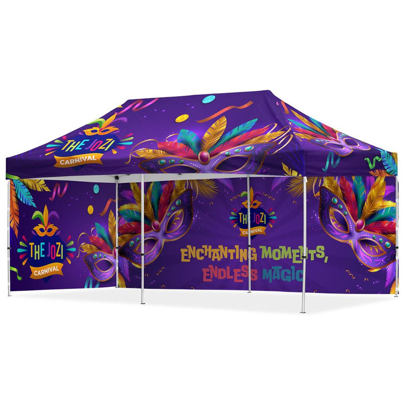 Coated Steel Sublimated Gazebo 6m x 3m - 1 Long Full- Wall Skin - 1 Short Ful...