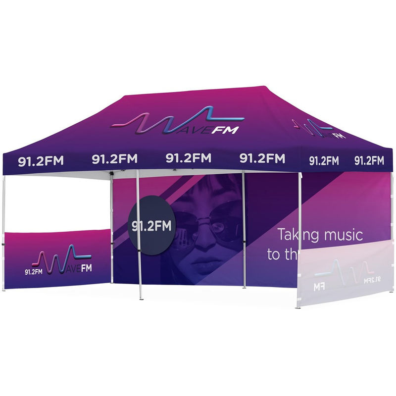 Ovation Sublimated Gazebo 6m X 3m - 1 Long Full-Wall Skin - 2 Short Half-Wall...