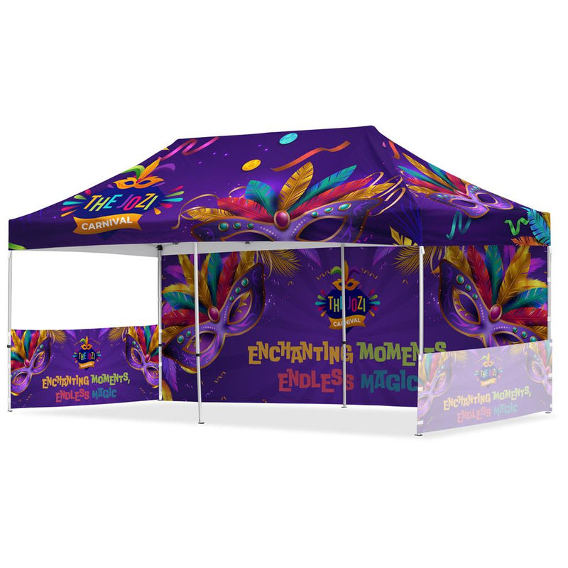 Coated Steel Sublimated Gazebo 6m x 3m - 1 Long Full-Wall Skin - 2 Short Half...