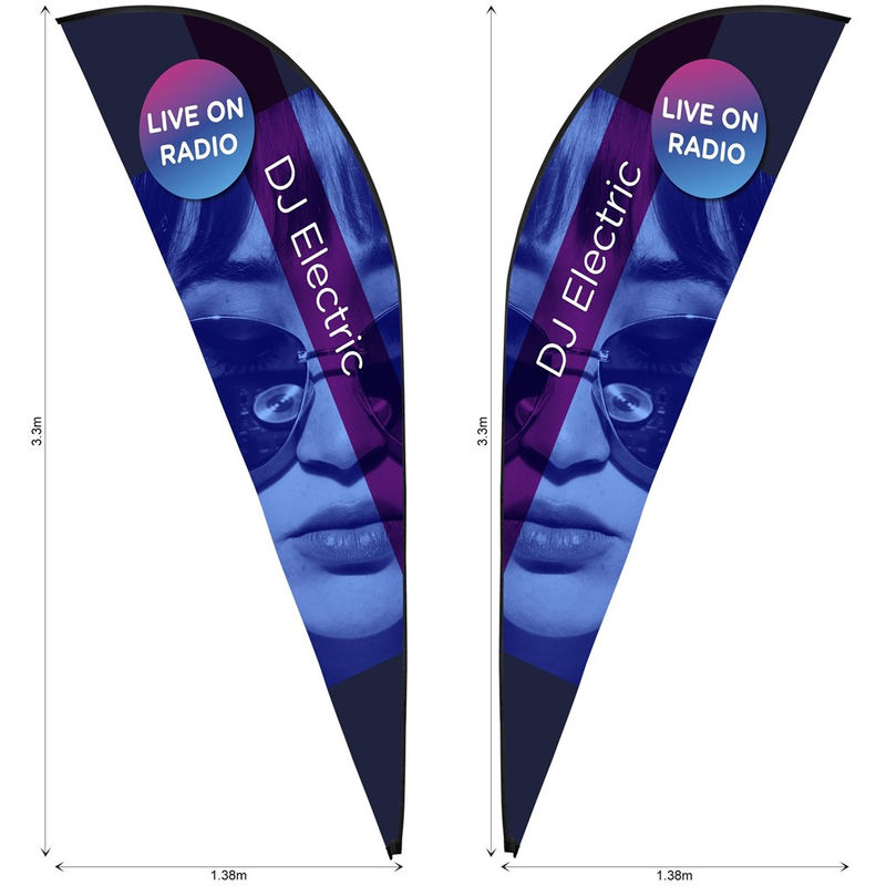 Legend 3m Sublimated Sharkfin Double-Sided Flying Banner Skin (Excludes Hardw...